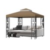 10x10FT Gazebo Replacement Canopy Top Cover, Double Tiered Gazebo Cover