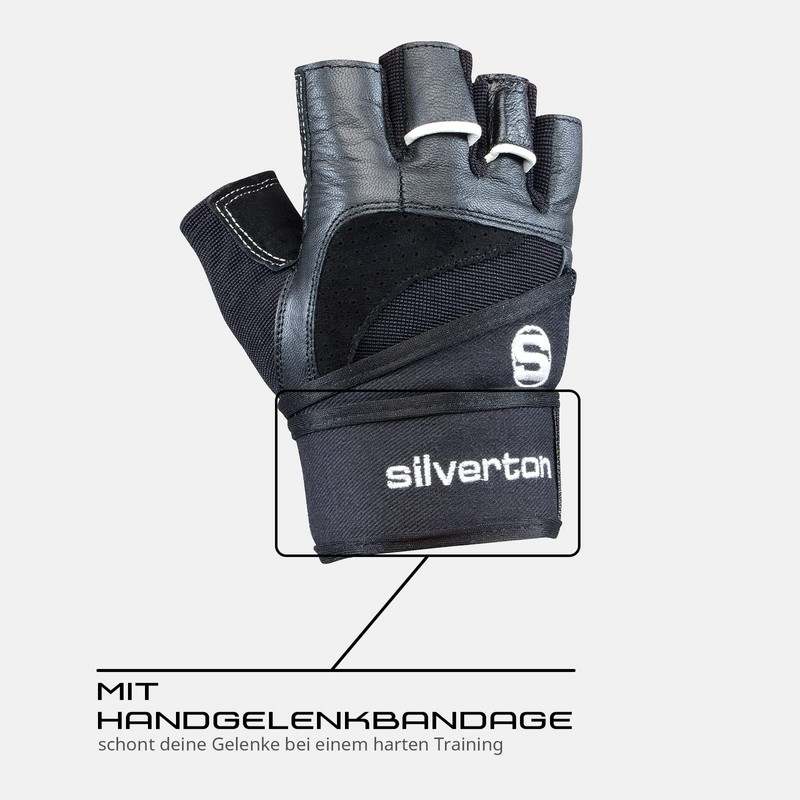 Silverton Power Fitness Weight-Lifting Gloves black Size:M
