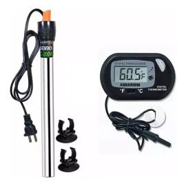 200w Termostato Acero Inox Y Termómetro Digital Para Acuario                                                                                          