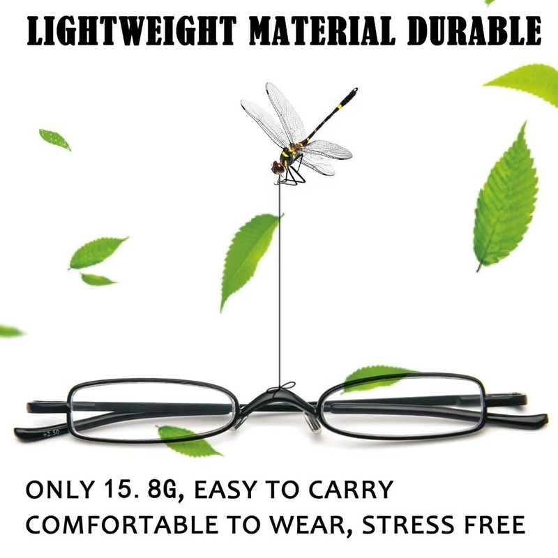 MMOWW Small Reading Glasses Men Women 4 Pairs Slim Pocket
