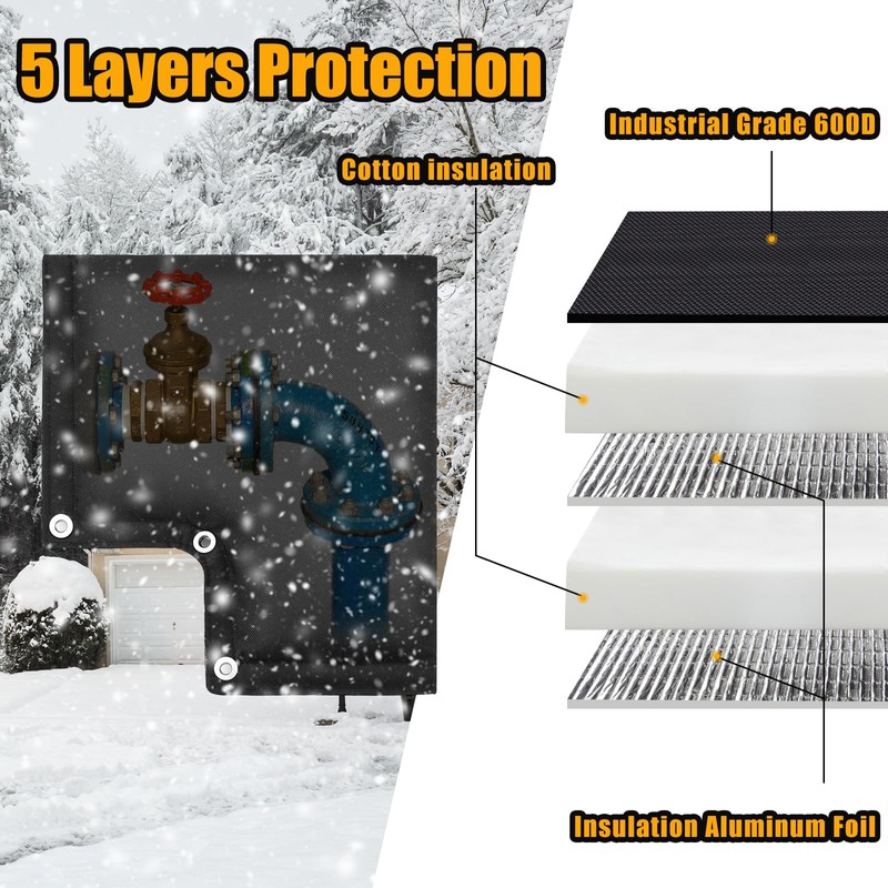 6 Pack 13 Feet Outdoor Pipe Cover for Winter with