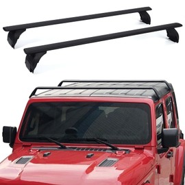 ZXMOTO Roof Rail Rack Cross Bars Crossbars Fits for Jeep Wrangler JK JL Gladiator JT 2007-2024 Heavy Duty Aluminum for Roof Cargo Box,Ski,Kayak,Bike,Cargo Carrie