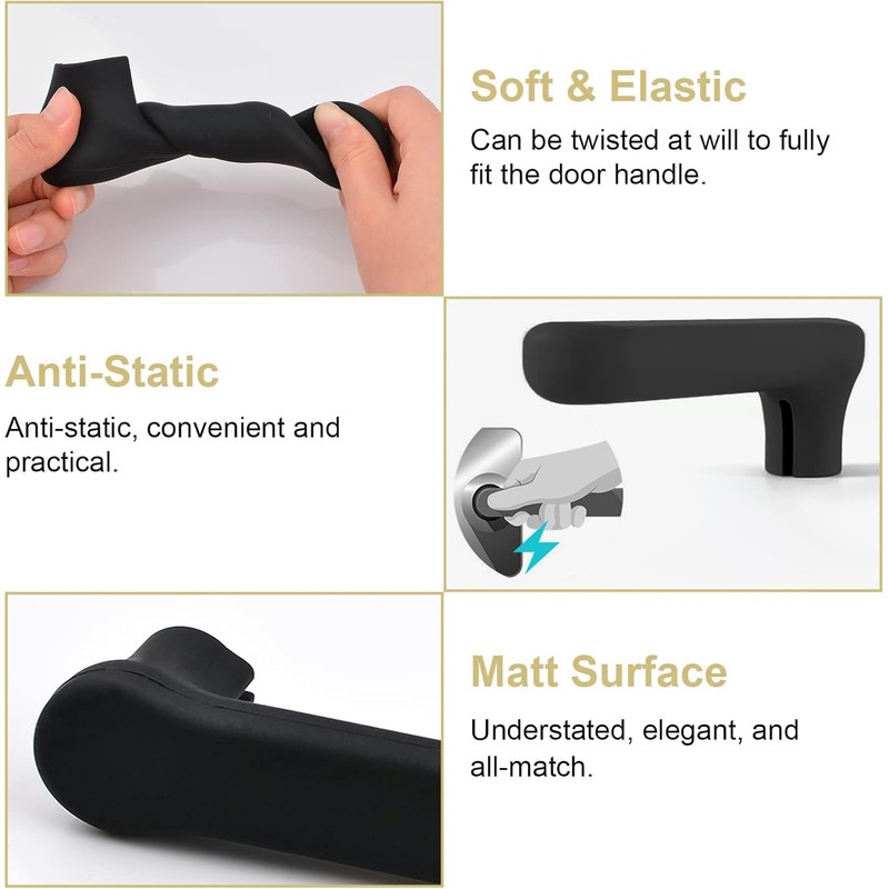 Elfzone Silicone Door Handle Covers - Door Knob Covers Anti-Static