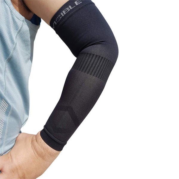BeVisible Sports Arm Compression Sleeves for Men & Women with UV Sun Protection Cover - 1 Pair