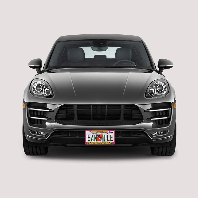 Sign Destination Metal License Plate Frame I Heart My Goldendoodle