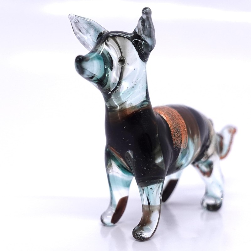 Sansukjai Fox Tiny Miniature Hand Blown Glass Art Figurines Animals