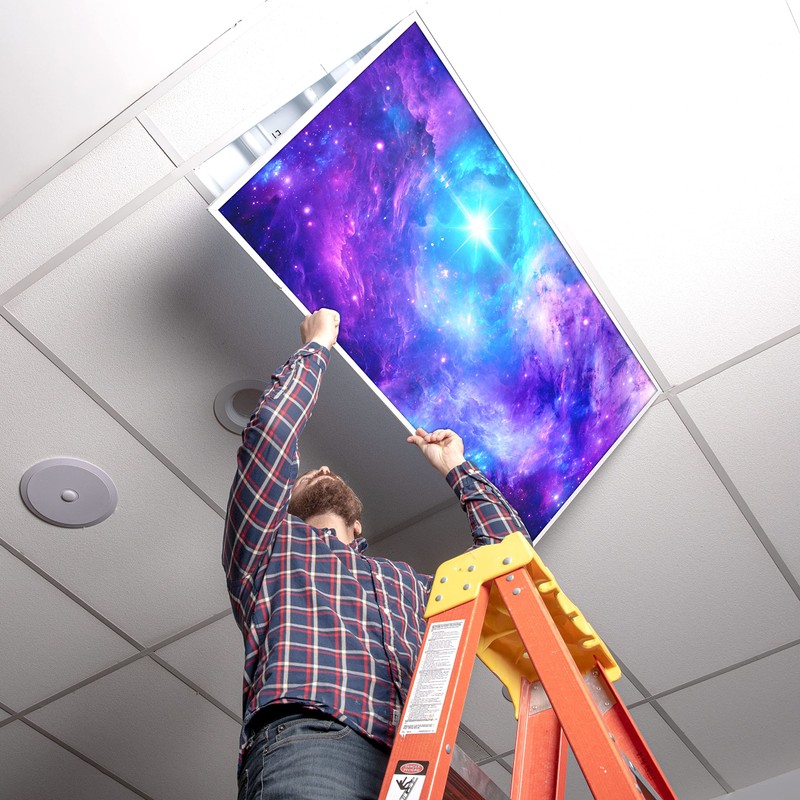 Octo Lights Fluorescent Light Decorative Covers for Classroom Ceiling Lights-2x4