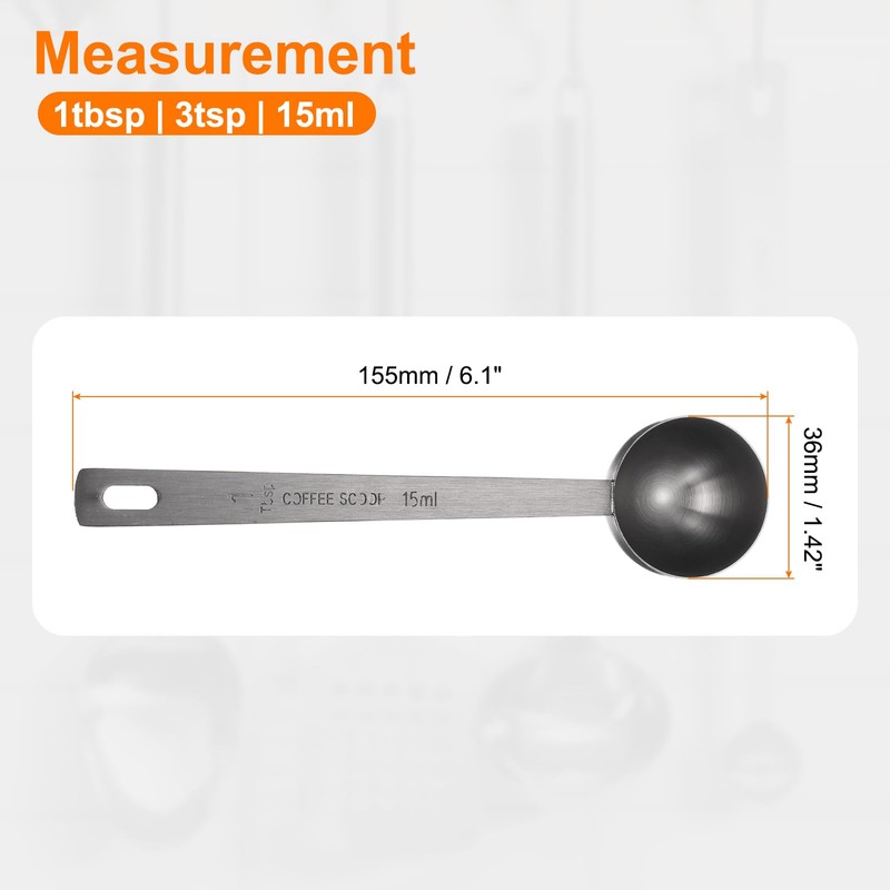 sourcing map Single Measuring Spoon 1tbsp (3tsp, 15ml) Teaspoon/Tablespoon 304
