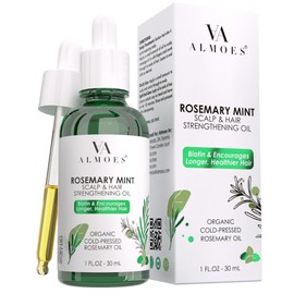 ALMOES Rosemary Oil,Pure Essential for All Hair, Mint Scalp & Hair Strengthening Oil,1 Fl Oz