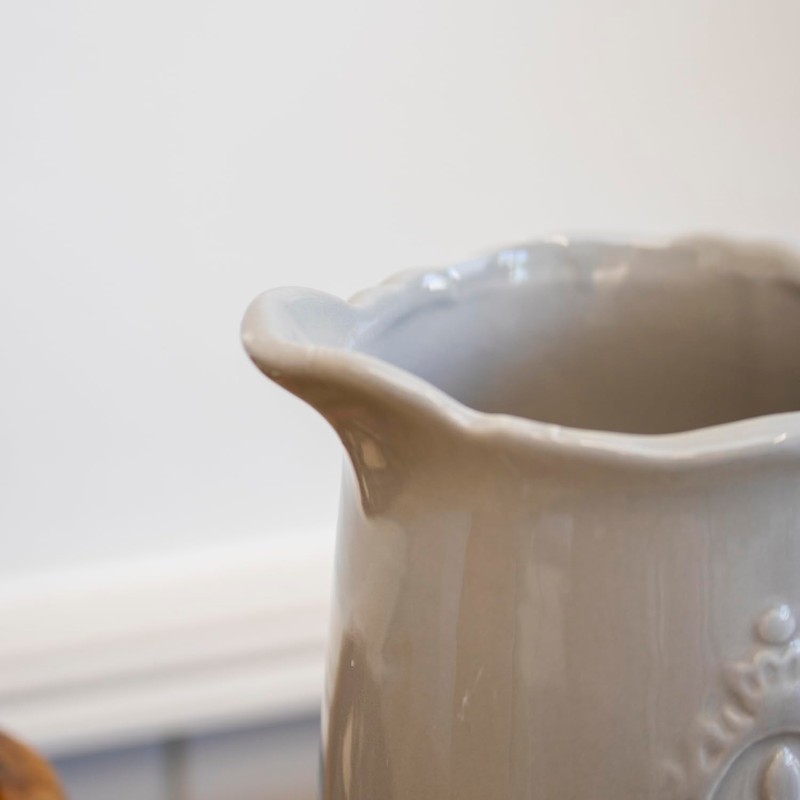 Fleur De Lis Jug Vase Ceramic French Country Shabby Chic