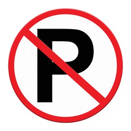 No Parking Floor Decals Red Black Anti-Slip Round Shape Business Industrial Sign Stickers 17Inches Longer Side