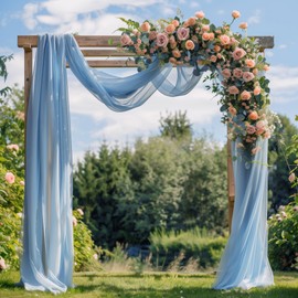 Xiomot Wedding Arch Draping Fabric 1 Panel 28.7" x 20FT Blush Pink Sheer Chiffon Backdrop Drapes for Wedding Ceremony Birthday Party Bridal Shower Outdoor Decoration