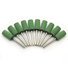 TEMO 10 pc 10 mm (3/8 Inch) Cylinder Rubber Rotary Tool Polishing Burr with 3 mm (1/8 Inch) Shank for Dremel Rotary Tools