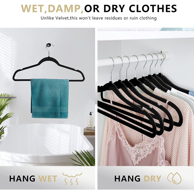 MOERKADA Hangers 50 Pack,Ultra-Thin Plastic Clothes Hangers (17.7 Inch) -