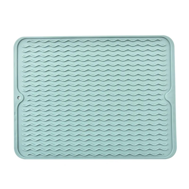 Silicone Dish Drying Mat for Kitchen Counters – Heat-Resistant Drip