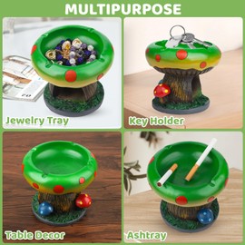 BESUPERT Premium Mushroom Decor Statue Ring Holder Candy Dish, Unique and Aesthetic Sculpture for Home Table Bedroom Shelf Use, Perfect Mother's Day (Large Green)