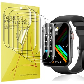 Compatible for ActiVibe Smartwatch Screen Protector, Sahouden Full Coverage TPU Clear Film Compatible for ActiVibe H6 Smartwatch-1.96 Inches (TPU-6Pack)