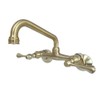 Kingston Brass Kingston 6-Inch Adjustable Center Wall Mount Kitchen Faucet,