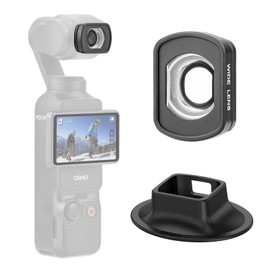 BRDRC Pocket 3 Wide Angle Lens, 0.72X Magnetic Wide Angle Filter with Stand for DJI OSMO Pocket 3 Creator Combo Accessories - Extended Field of View of 112°
