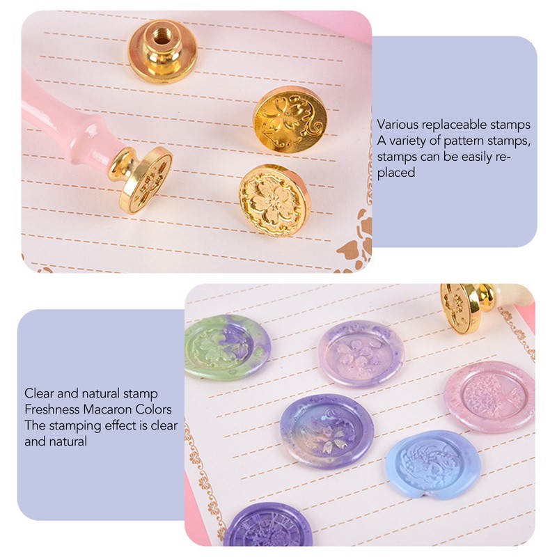 Seal Stamp Kit Replaceable Stamp Patterns Wax Seal Stamp Kit