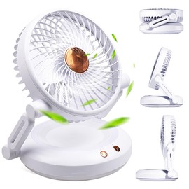 Hodeoo Desk Fan, Portable Fan Battery Operated Fan with Three-Speed Adjustment,can Automatically Shake the Head,Personal Fan Rechargeable Fan For Office & Living Room & Outdoor & Bedroom