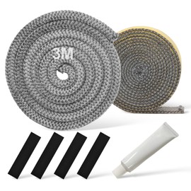 7 Stück 10 mm*3m Ofendichtschnur Dichtschnur für Kaminofen Kamindichtung Selbstklebend Ofen Dichtschnur Ofen Dichtung Ofendichtband 3mm*10mm*3m Ofen Dichtschnur 10mm Kaminzubehör mit Endabbinder