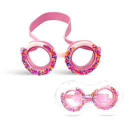 GlamBaby Olivia Kids Swim Goggles - 100% UVA/UVB Protection - Swimming Goggles for Kids in water - Lightweight, Stylish, Anti Fog kids Goggles with UV Protection - Perfect for Children Aged 3-10 Years