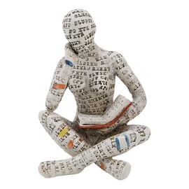 KIMISS Reading Woman Figurine, Bookworm Sculpture, Resin Reading Figure Bookshelf Ornament Reading FigurineWoman Learning Figurine Abstract for Home Decoration Abstract Sculptures