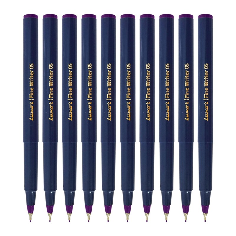 Write05 Fineliner Pens, VIOLET, 0.5mm Ultra Fine Tip, Pack of