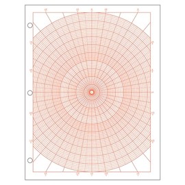 Geyer Instructional Products - Polar Graph Paper with Radians, 1 Circle Graph with 1/10" Spacing, Graduated Every 1° and Accentuated Every 5°, Double Sided, 500 Sheet Ream, Three Hole Punched