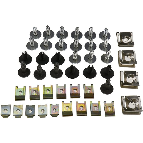 Auto-plaza 44pcs Aluminum Alloy Under Tray Clips Screws Engine Under