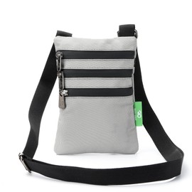 ECO CHIC Water Resistant Recycled Canvas Crossbody Phone Bag (Concrete)