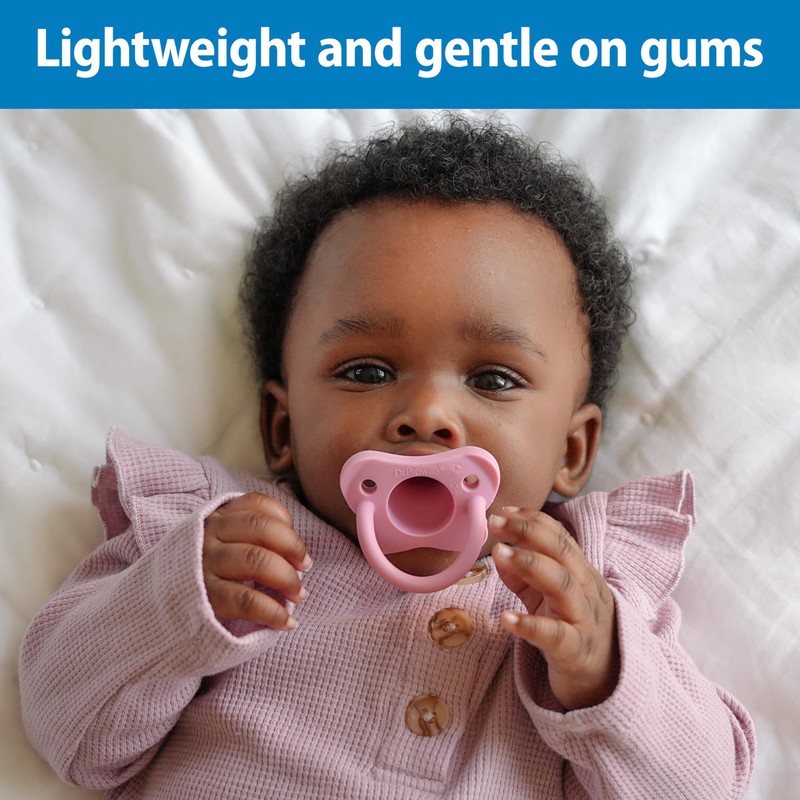 Dr. Brown's HappyPaci 100% Silicone Baby Pacifier, Contoured One-Piece Design,