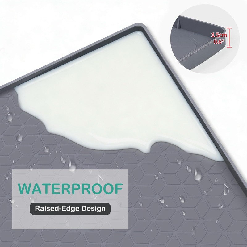 SORKUT Cat Litter Mat 34x22 Inch, Large Silicone Litter Box