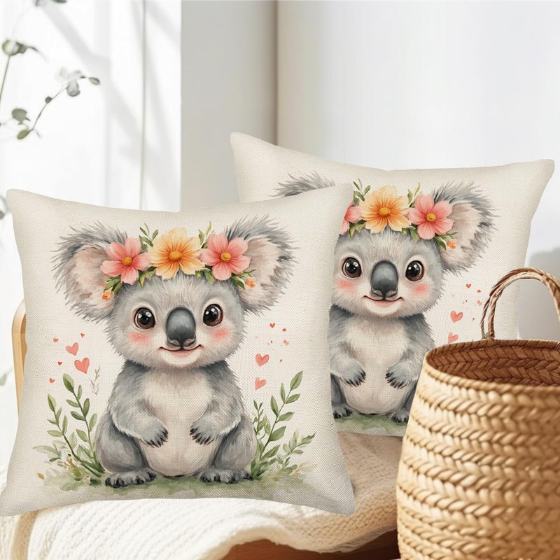 Fukeen Koala Throw Pillow Covers 18x18 Inch Set of 2