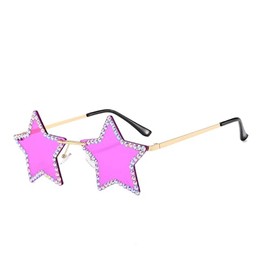 Star Glasses, Star Sunglasses, Retro Star Hobby Sunglasses, Fashion Sunglasses for Parties (1 Piece, Purple)