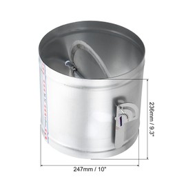 PATIKIL 10" HVAC Duct Manual Volume Damper, Metal Adjustment Airflow Ducting Backdraft Damper Control for Air Ventilation System