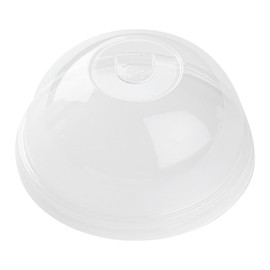 Restaurantware LIDS ONLY: Sustain 3.5 Inch Cold Cup Lids 50 Disposable Dome Lids For Cups - Cups Sold Separately Fits 9 12 16 20 And 22 Ounce Cups Clear PLA Plastic Lids Built-in Straw Hole