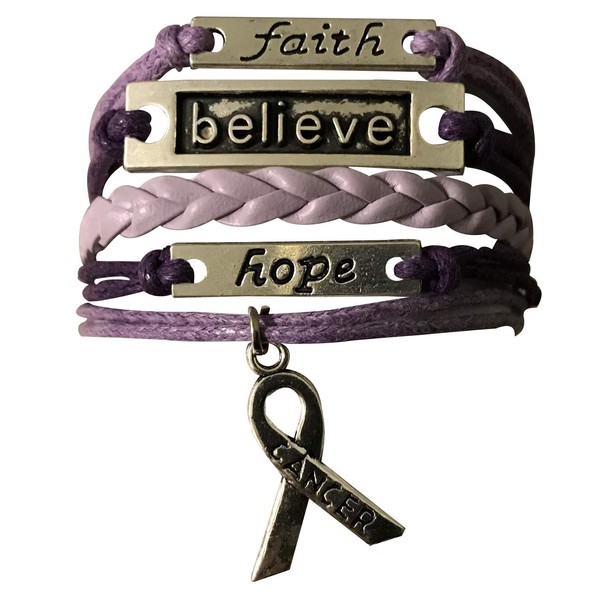 Infinity Collection Cancer Awareness Purple Ribbon Bracelet, Pancreatic Cancer Bracelet, Awareness Bracelet, Makes The