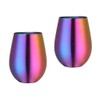 DOCBLACK Stainless Steel Wine Glasses Set of 2, Stemless Stainless