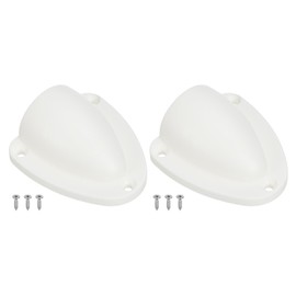 PATIKIL 2-1/2" Nylon Marine Wire Cable Vent Cover, 2 Pcs Plastic Clam-shell Vent Cap with Installation Screws for Boat Yacht, White