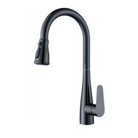 BVAKEIDZE Kitchen Faucets with Pull Down Sprayer,360° Rotating Kitchen Sink Faucet,3-Function Kitchen Sink Faucet with Pull Down Sprayer,Single Handle Hot and Cold Water Mixer,Black