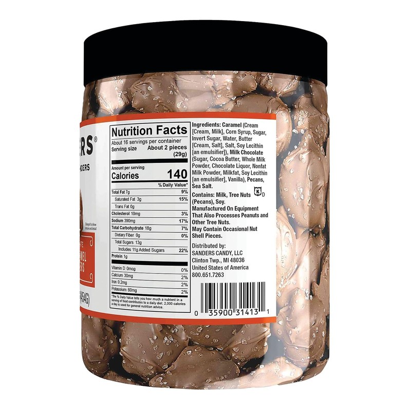 Sanders, Sea Salt Caramels Pecan Clusters, 16 Ounce