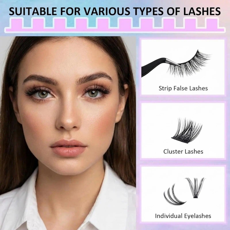 LZM Strip Lash Adhesive, Quick Drying Lash Glue Brush Applicator,