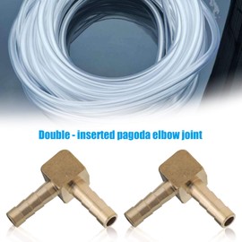 YINETTECH 2Pcs 6mm Barb Brass Hose Fitting 90 Degree Elbow Fuel Hose Joiner Pipe Connector Adapter 1/4inch Gold for Air Water Fuel Oil