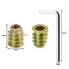 PERFETSELL 50 PCS Threaded Insert Nuts for Wood Furniture, M6x15mm