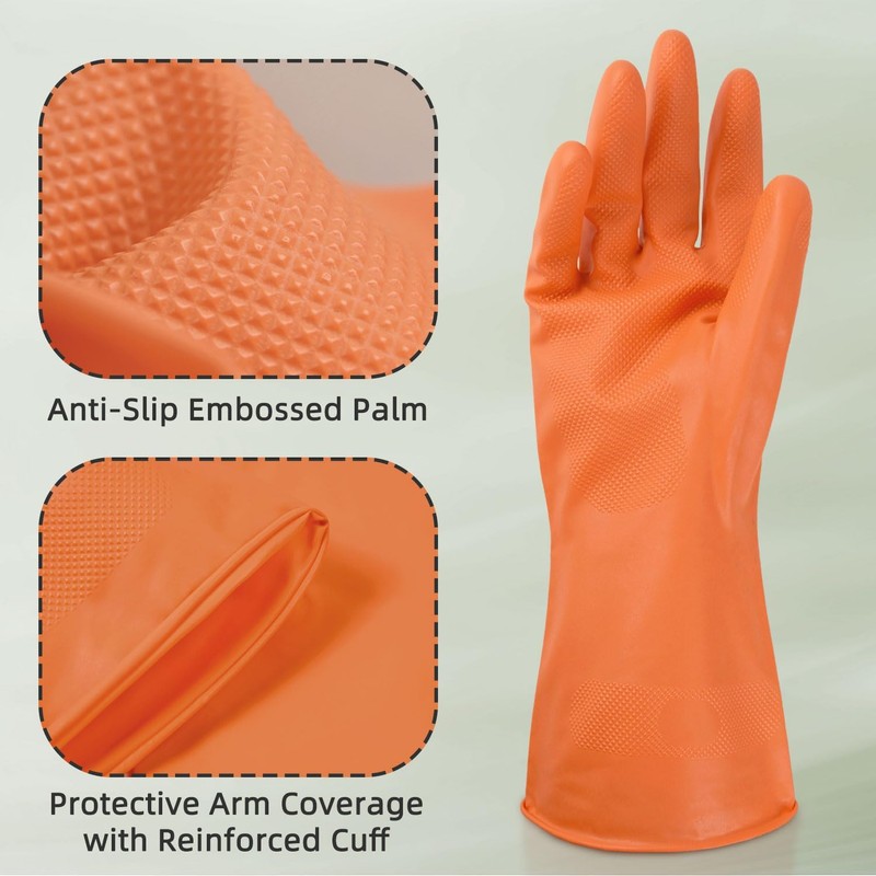 Cleanbear Synthetic Rubber Gloves, Medium Size, 11.8 Inches, 3 Pairs