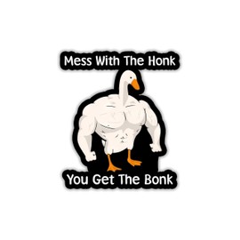 STICKYAME (3pcs) Mess with The Honk You Get The Bonk Sticker, Strong Duck Stickers, Funny Animal Sticker, Water Assitant Humor Stickers Decals for Laptop Phone Water Bottles, Meme Stickers (Size 2")
