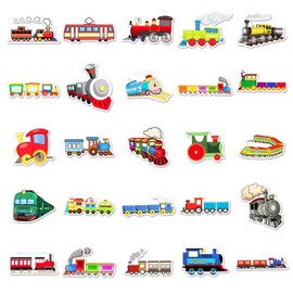 100 Pieces Train Stickers Car Laptop Phone Guitar Skateboard Motorcycle Bicycle Trains Stickers Set Vinyl Waterproof Aesthetic Stickers for Teenagers Children Adults