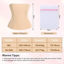 Grillix Damen Taille Trainer Cincher Korsett Tailenmieder Body Shape Bauchweg Gürtel, Geeignet für Körperformung, Dating, Sport(M/L)